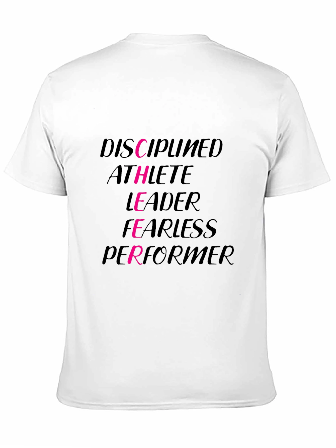 Camiseta Negra con Diseño Motivacional en Rosa