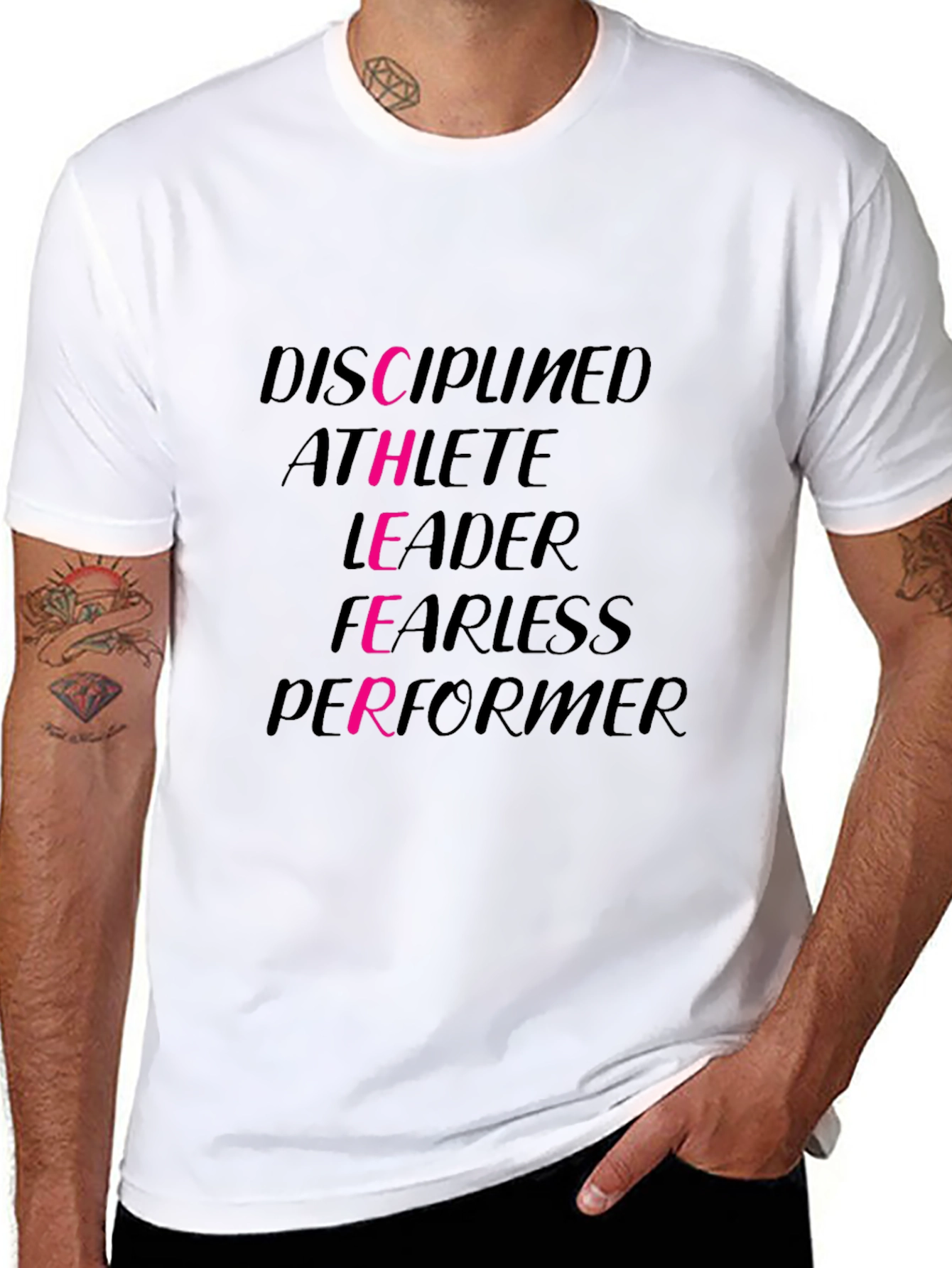 Camiseta Negra con Diseño Motivacional en Rosa