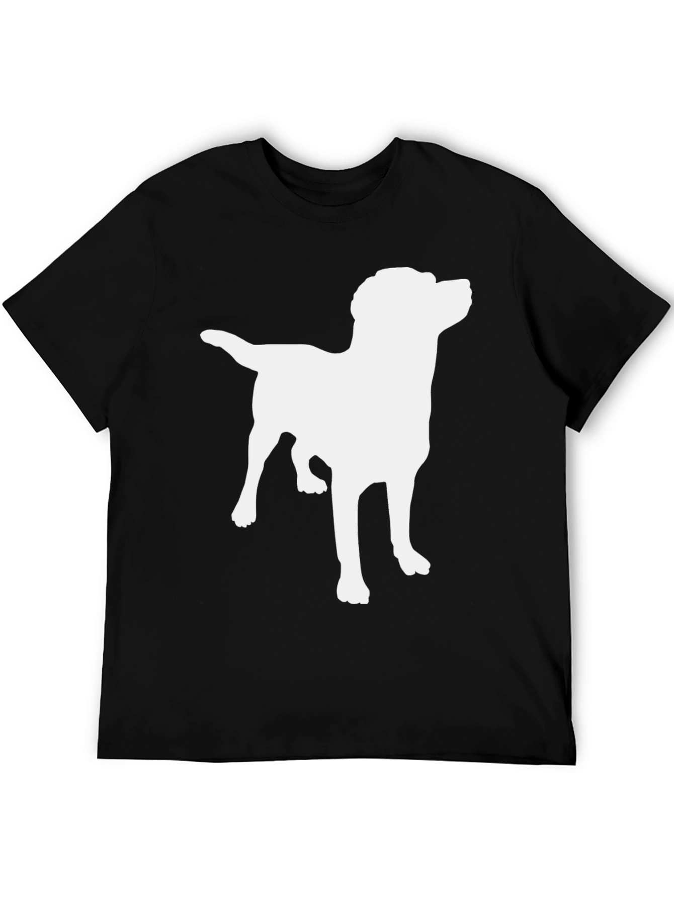Camiseta Negra con Silueta de Perro Labrador