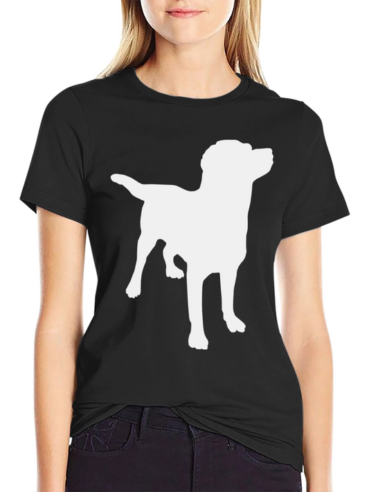 Camiseta Negra con Silueta de Perro Labrador