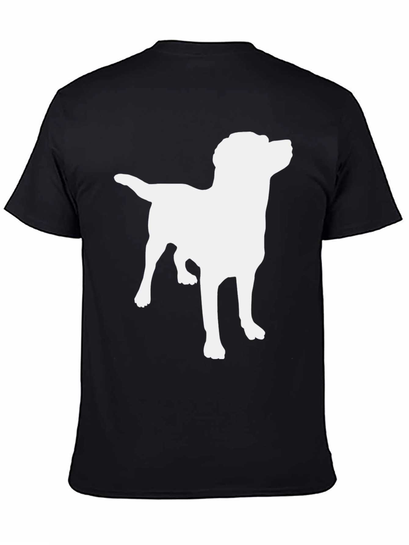 Camiseta Negra con Silueta de Perro Labrador