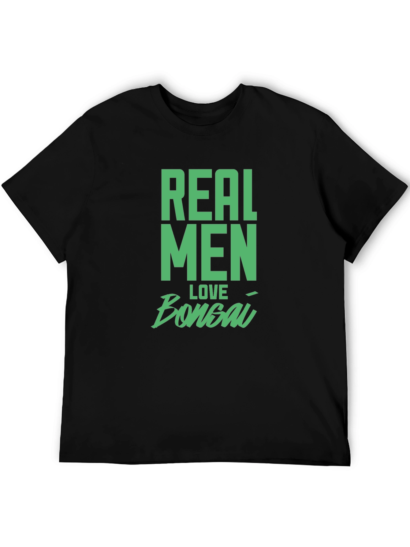 Camiseta Negra Hombre: Real Men Love Bonsai