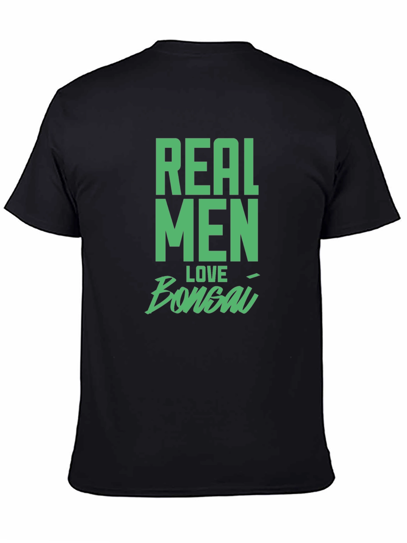 Camiseta Negra Hombre: Real Men Love Bonsai