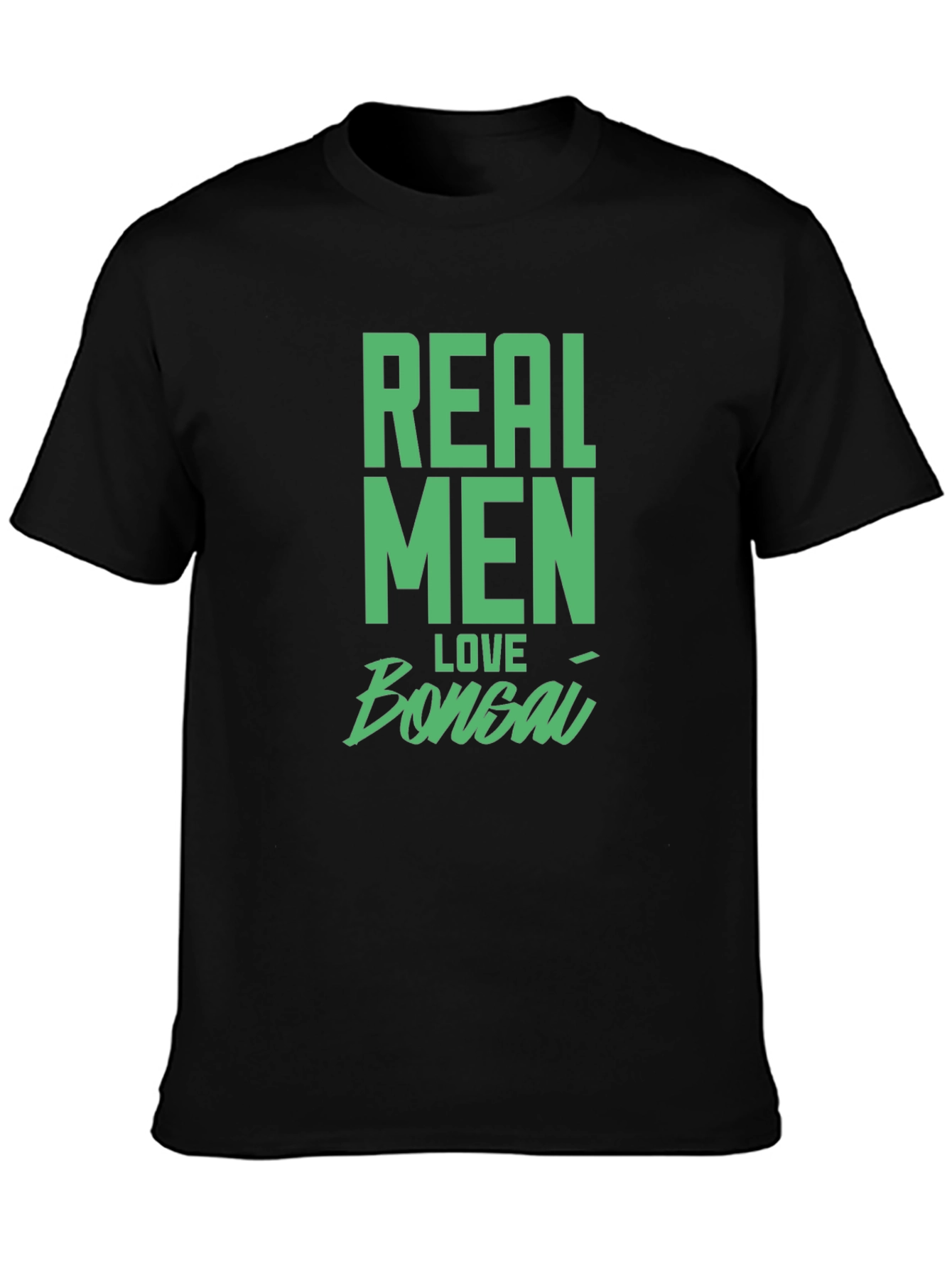 Camiseta Negra Hombre: Real Men Love Bonsai