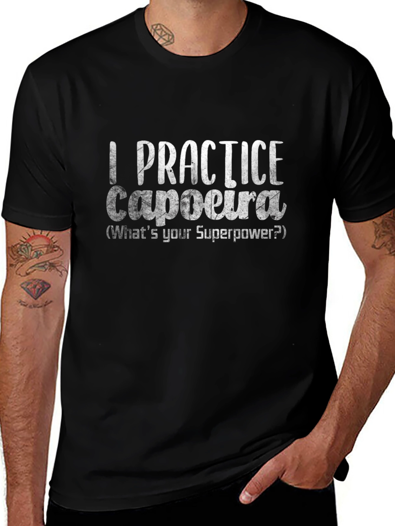 Camiseta Negra de Capoeira - ¿Cuál Es Tu Superpoder?