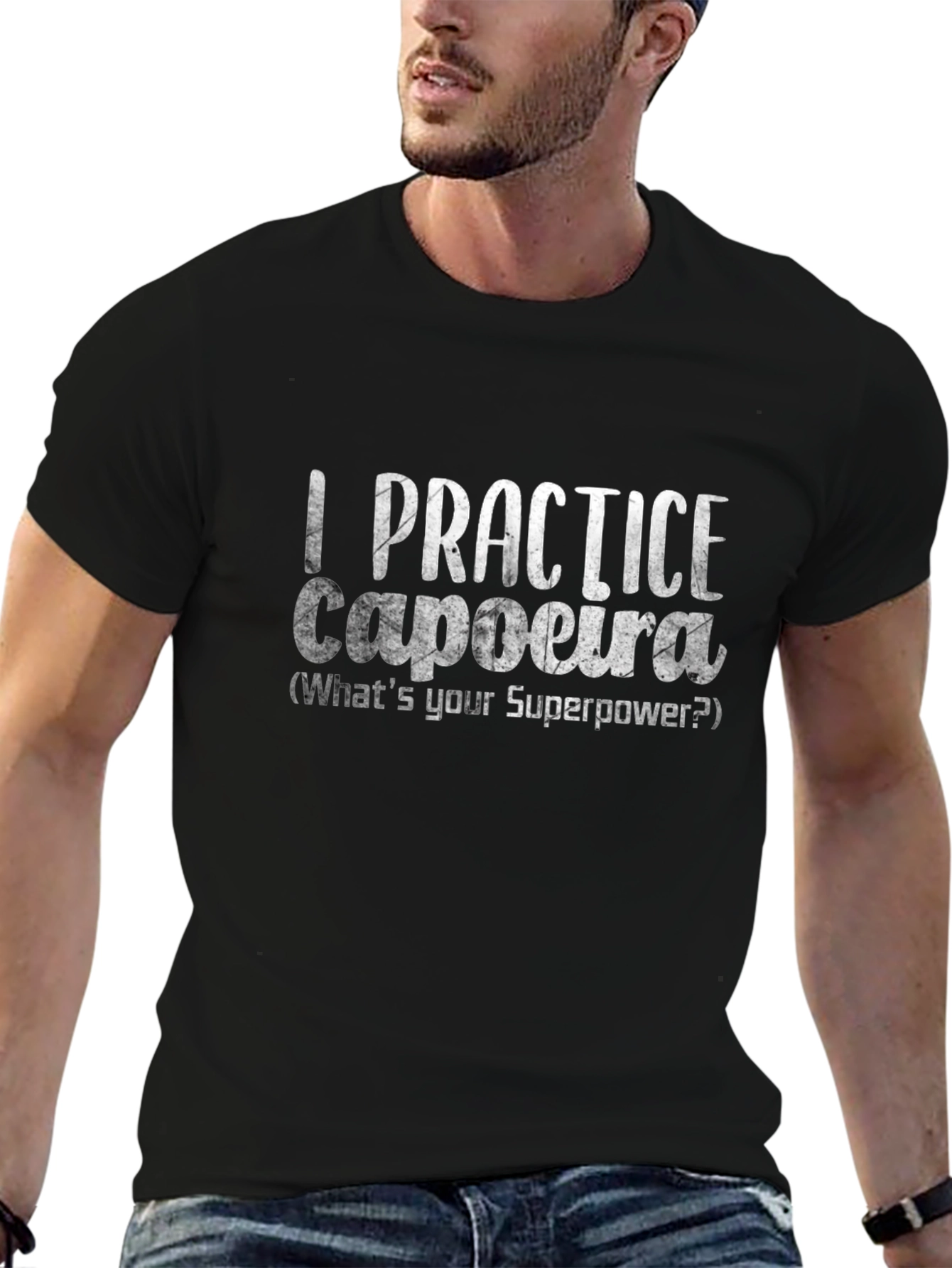 Camiseta Negra de Capoeira - ¿Cuál Es Tu Superpoder?
