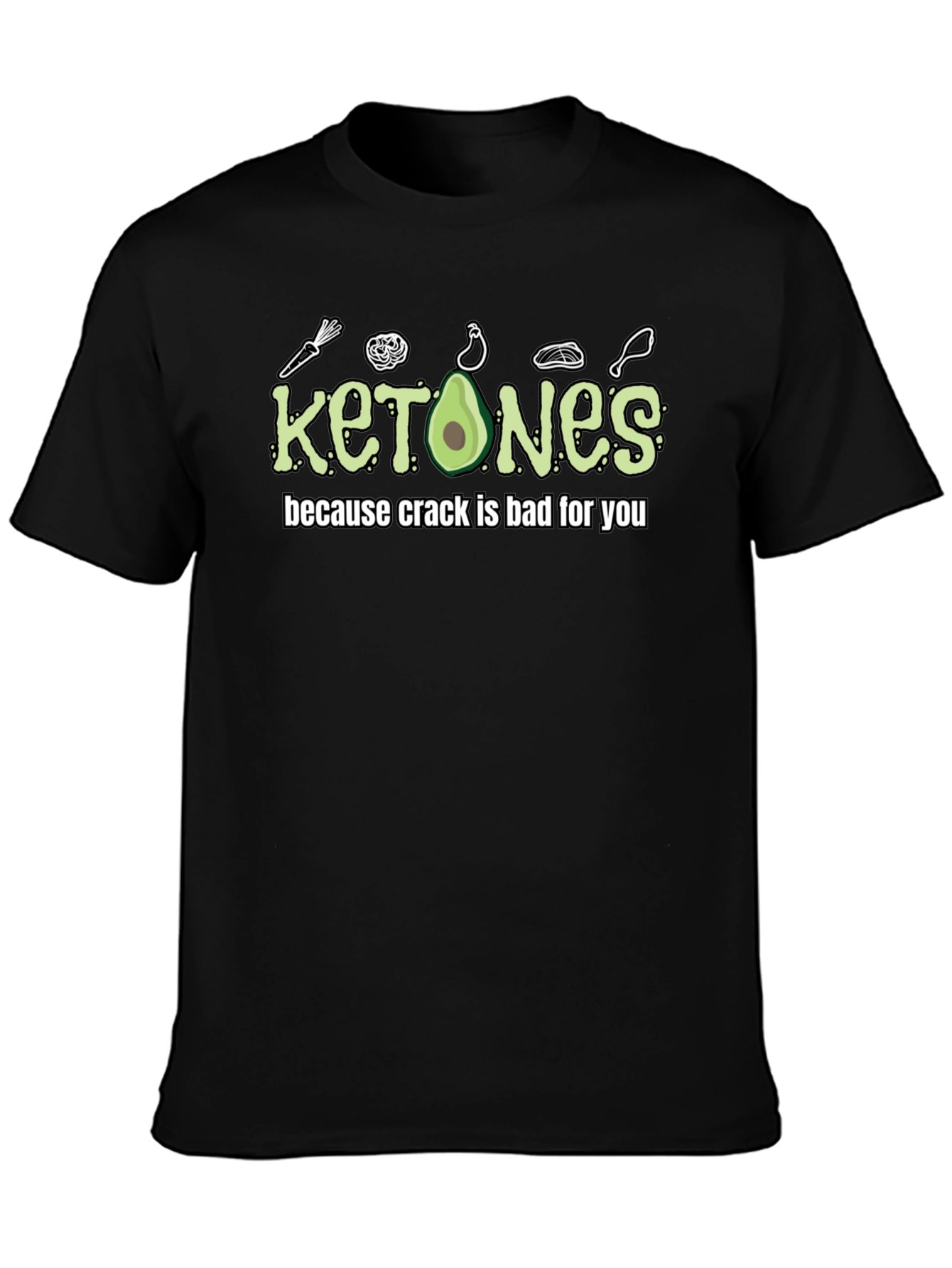 Camiseta Negra Keto: Porque el Crack es Malo