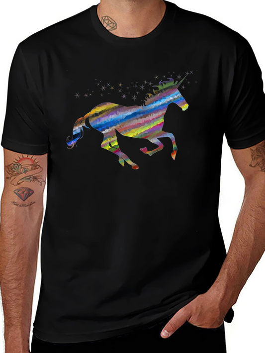 Camiseta Negra con Unicornio Multicolor