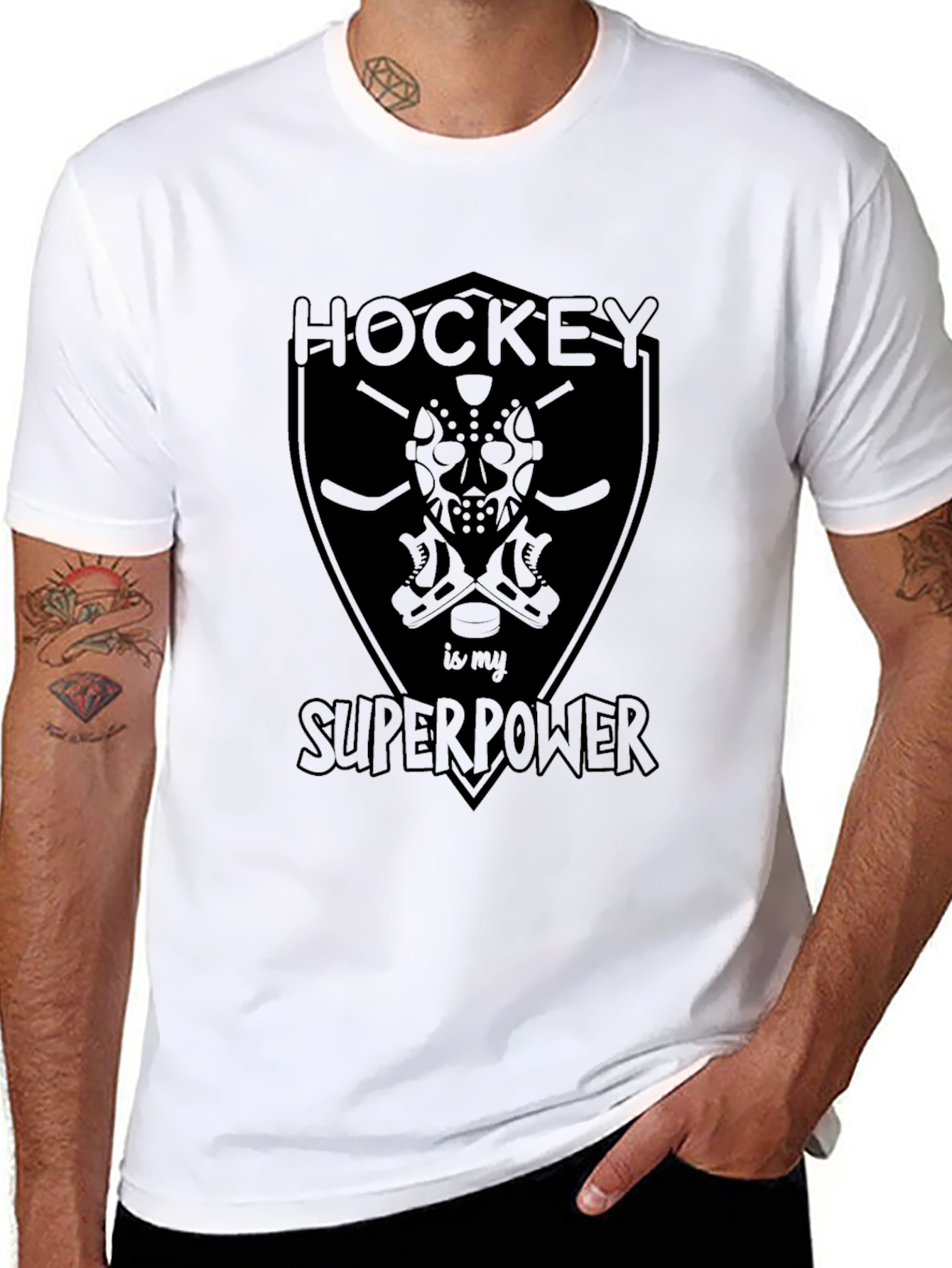 Camiseta Negra Hockey is My Superpower