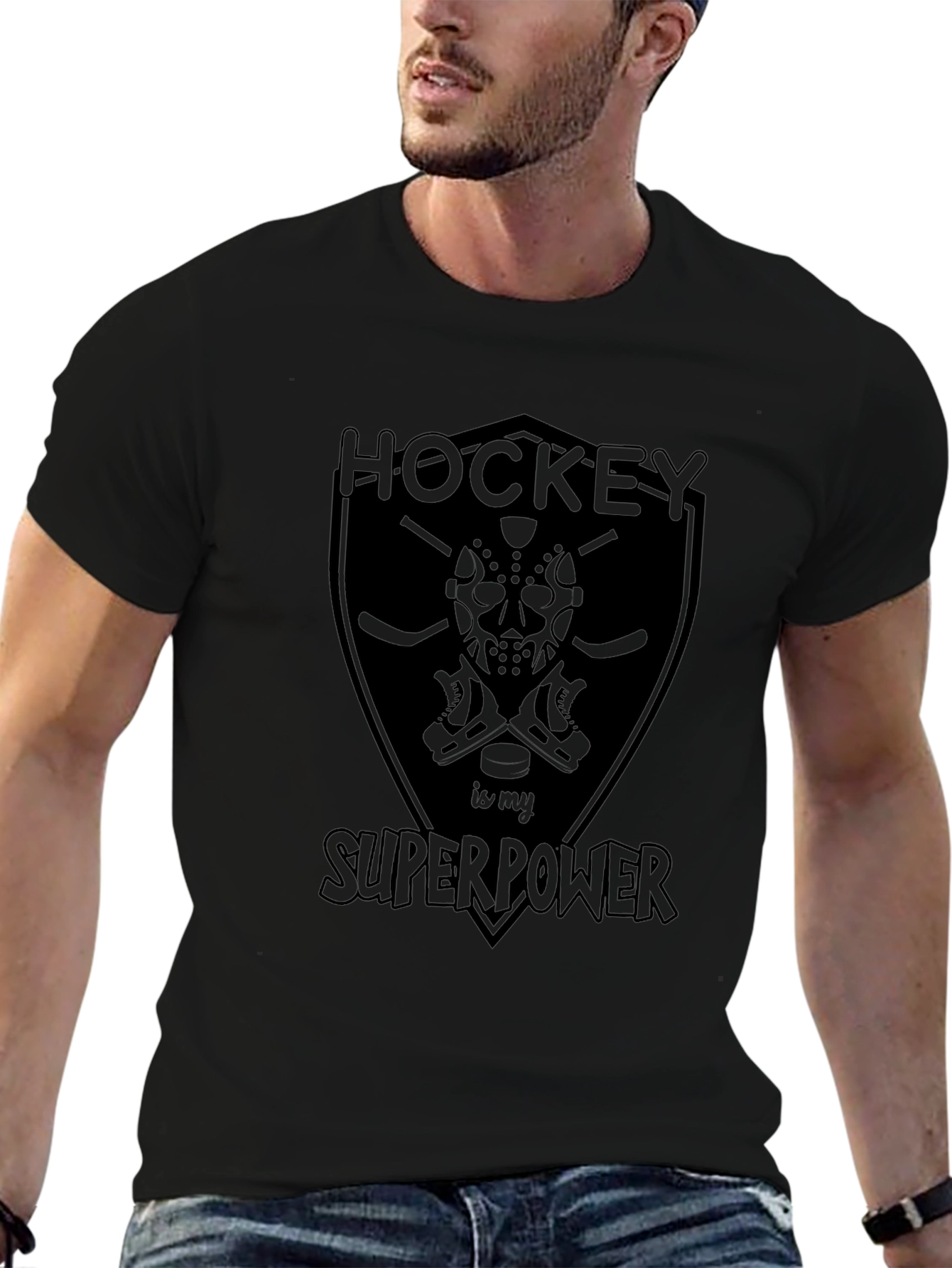 Camiseta Negra Hockey is My Superpower