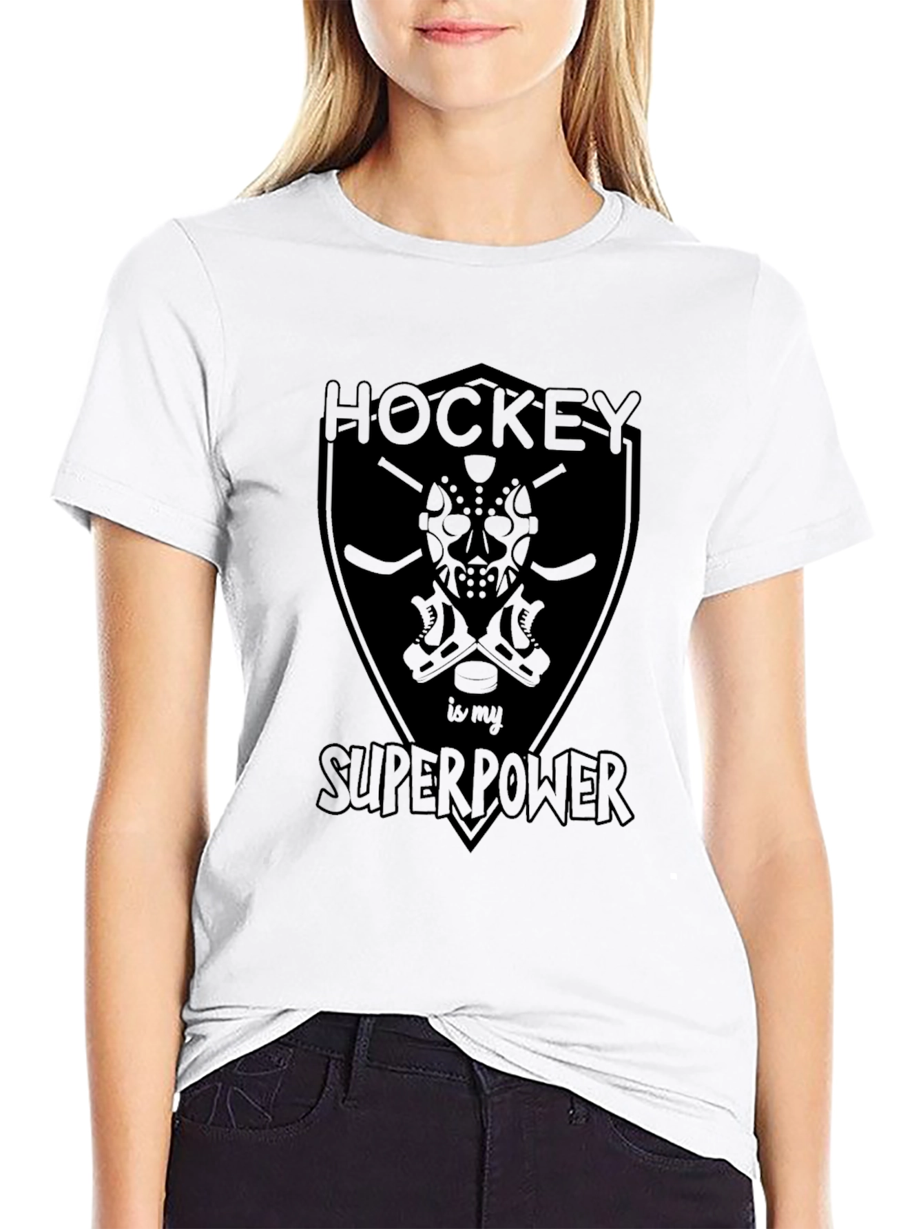 Camiseta Negra Hockey is My Superpower