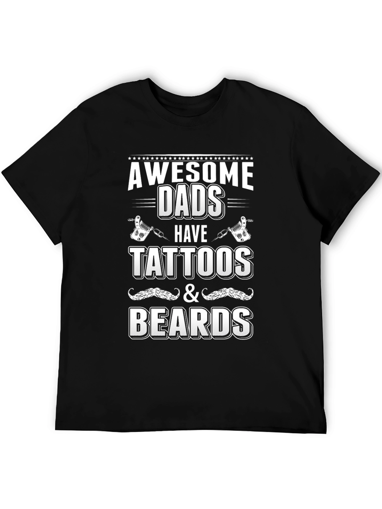 Camiseta Negra: Papás Impresionantes con Tatuajes y Barbas