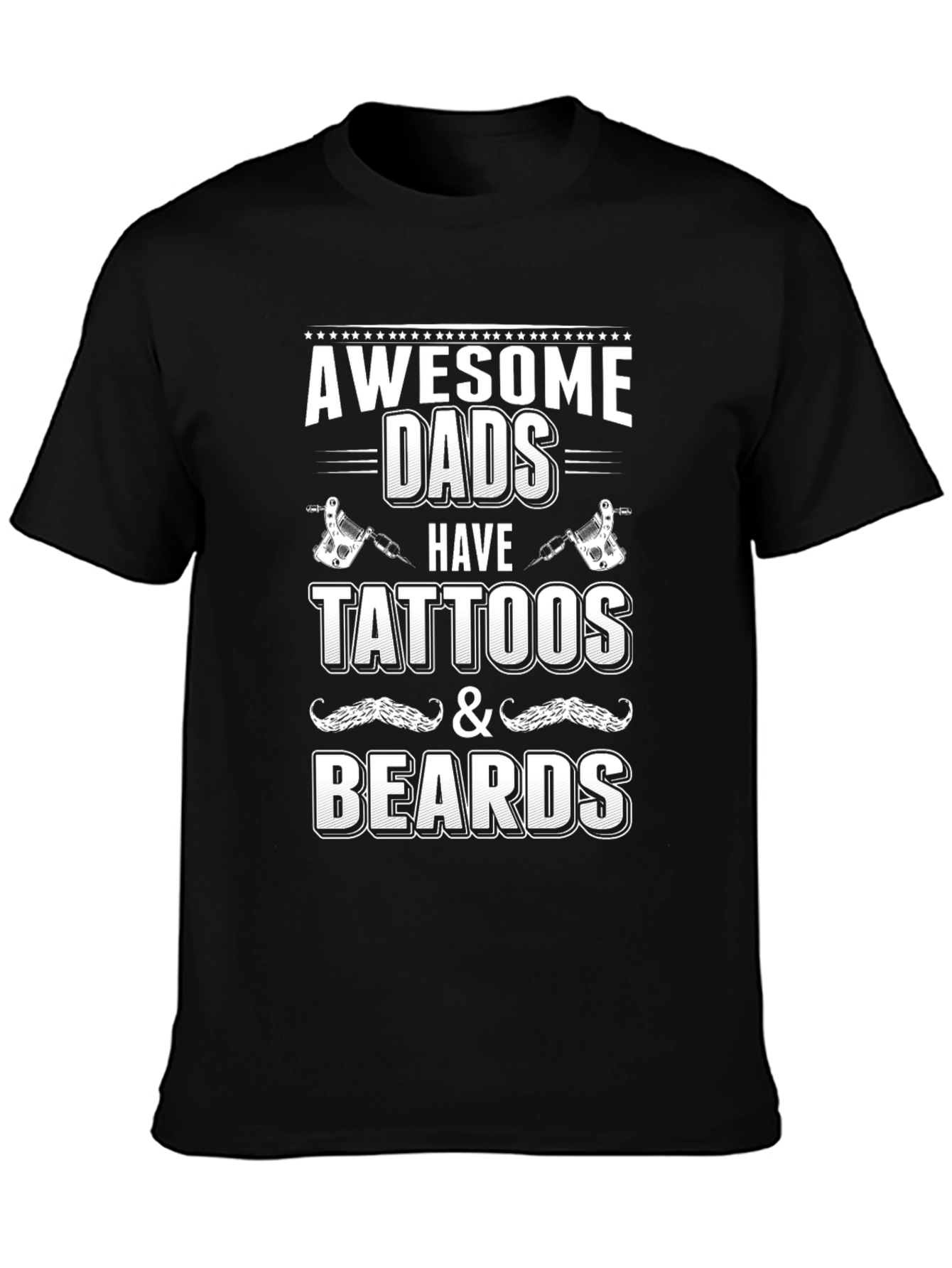 Camiseta Negra: Papás Impresionantes con Tatuajes y Barbas