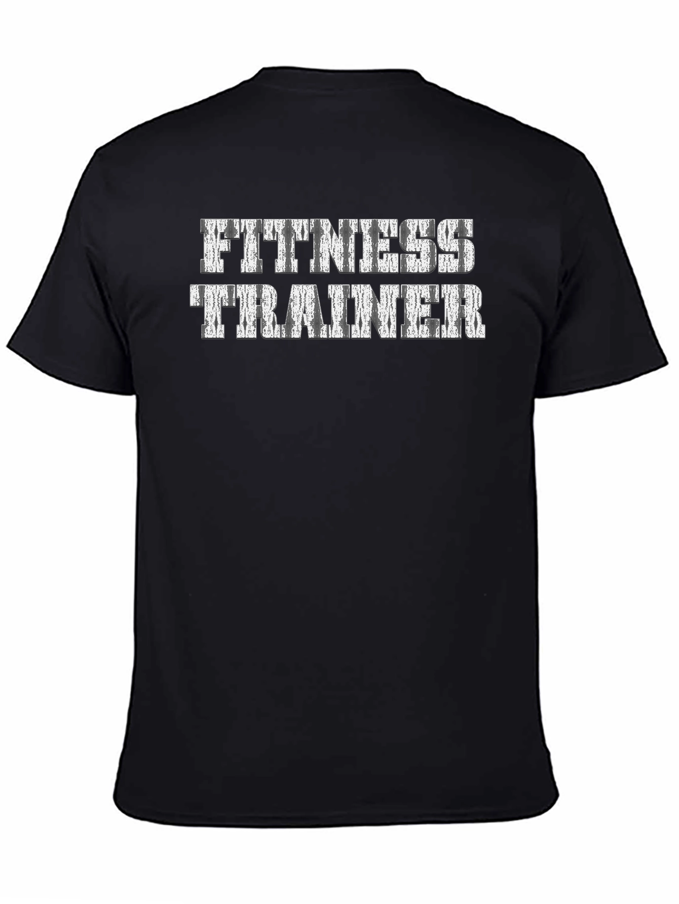 Camiseta Negra Entrenador Personal Fitness con Diseño Texturizado