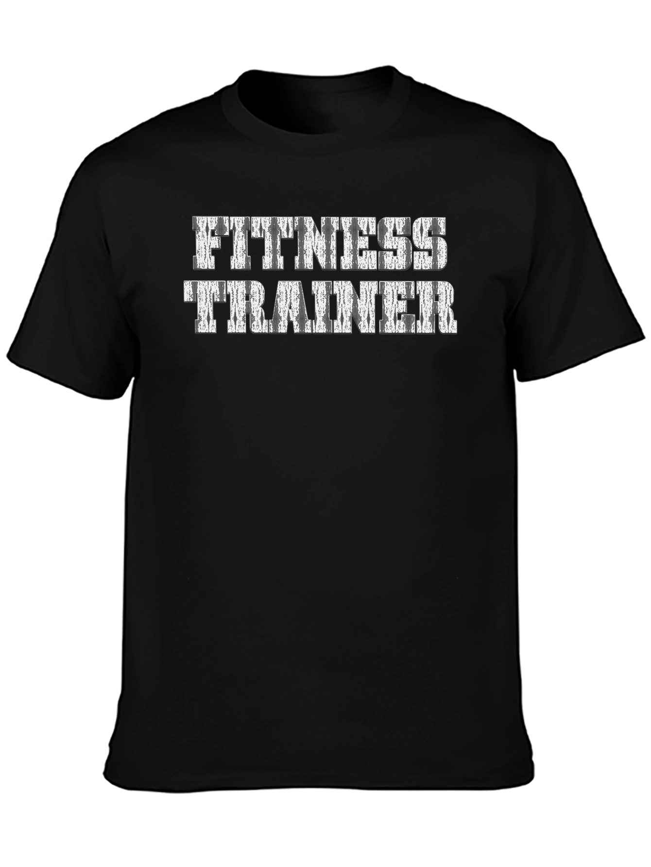 Camiseta Negra Entrenador Personal Fitness con Diseño Texturizado