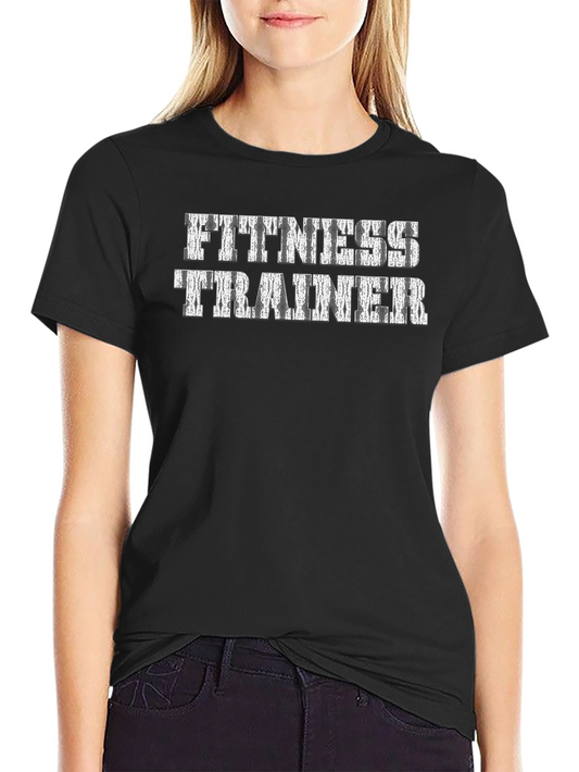 Camiseta Negra Entrenador Personal Fitness con Diseño Texturizado