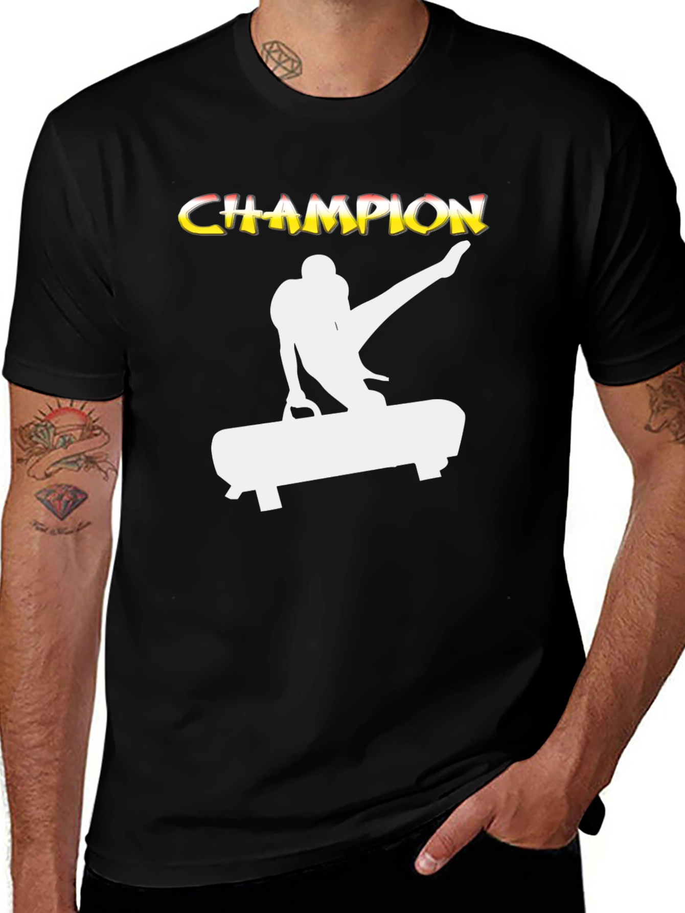 Camiseta Negra Champion Gimnasta