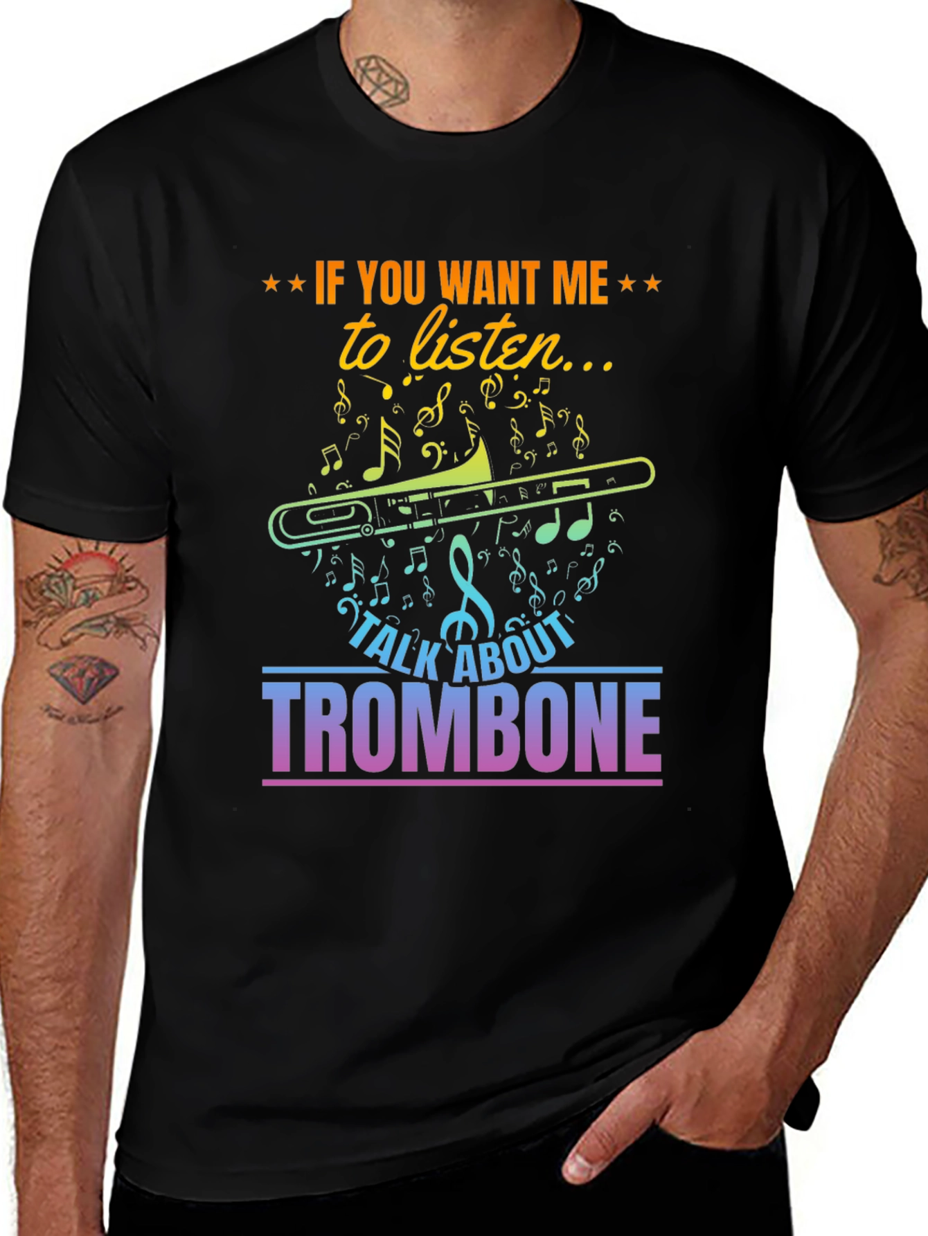 Camiseta Negra Trombón: ¡Para Amantes de la Música!