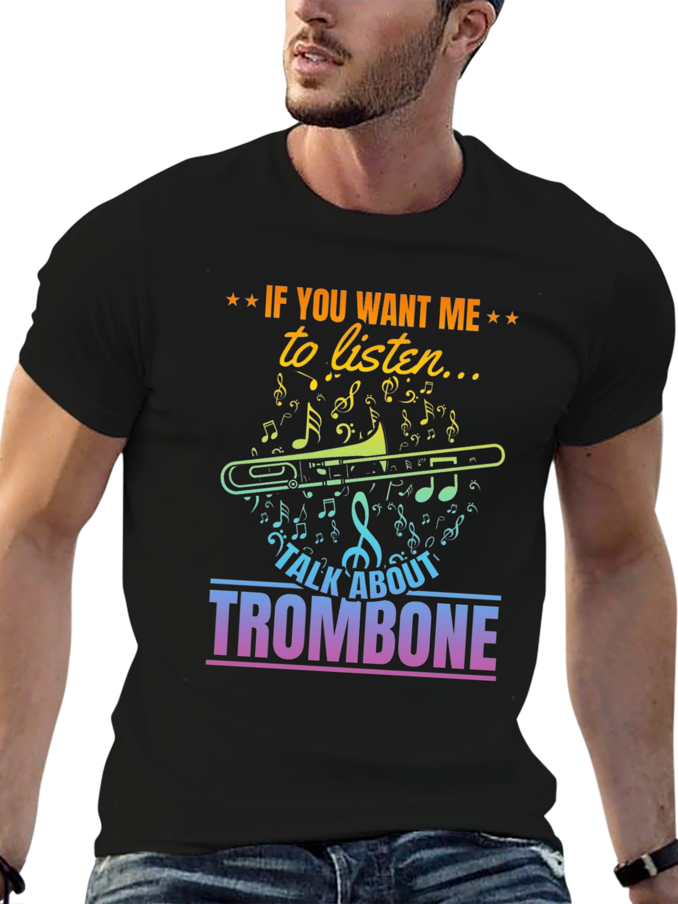Camiseta Negra Trombón: ¡Para Amantes de la Música!