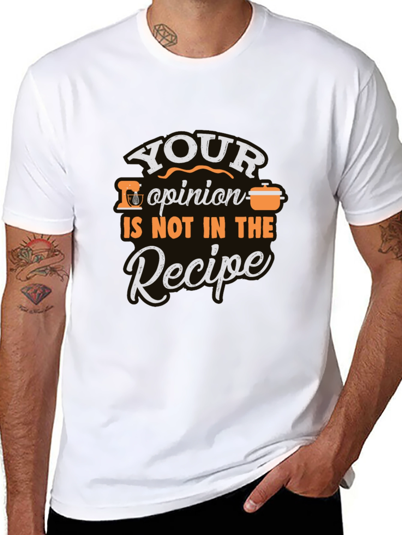 Camiseta Negra con Estampado Culinario Divertido