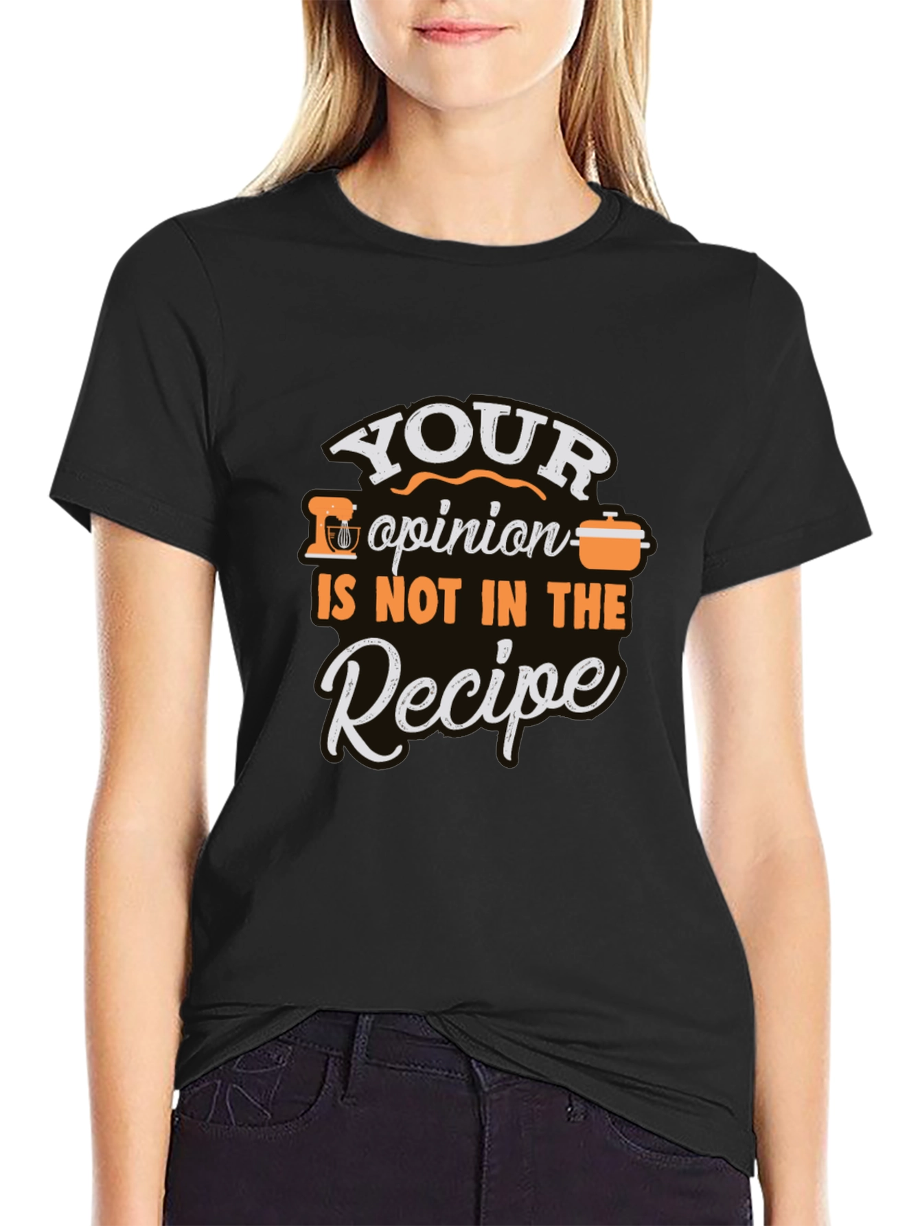 Camiseta Negra con Estampado Culinario Divertido