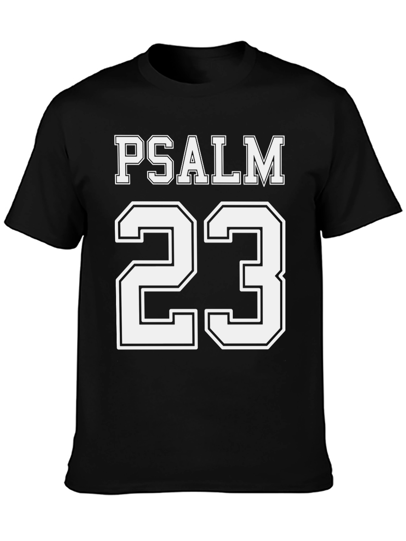 Camiseta Negra Salmo 23 para Hombre