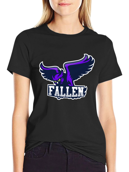 Camiseta Negra con Diseño de Búho Fallen para Hombre