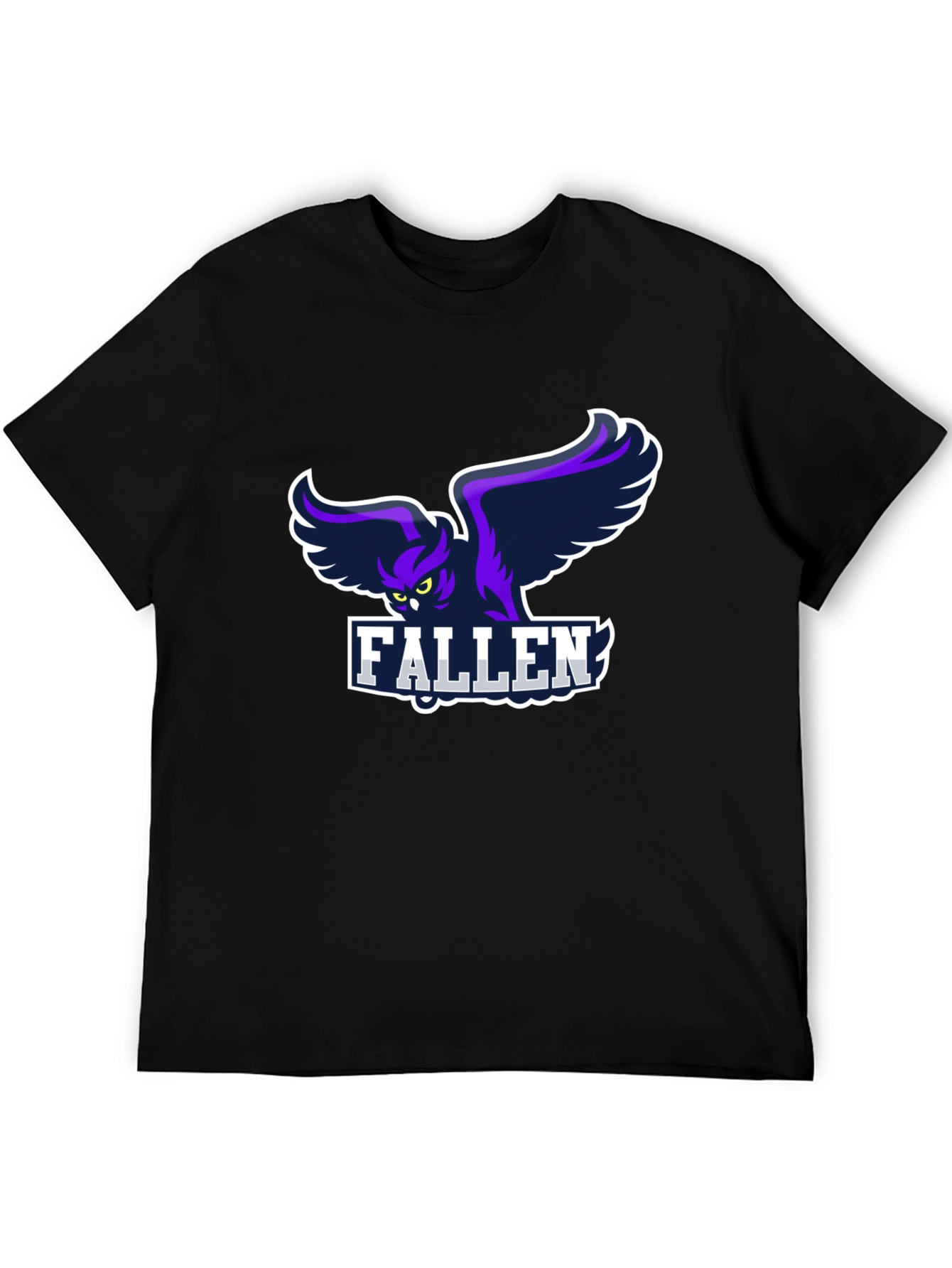 Camiseta Negra con Diseño de Búho Fallen para Hombre