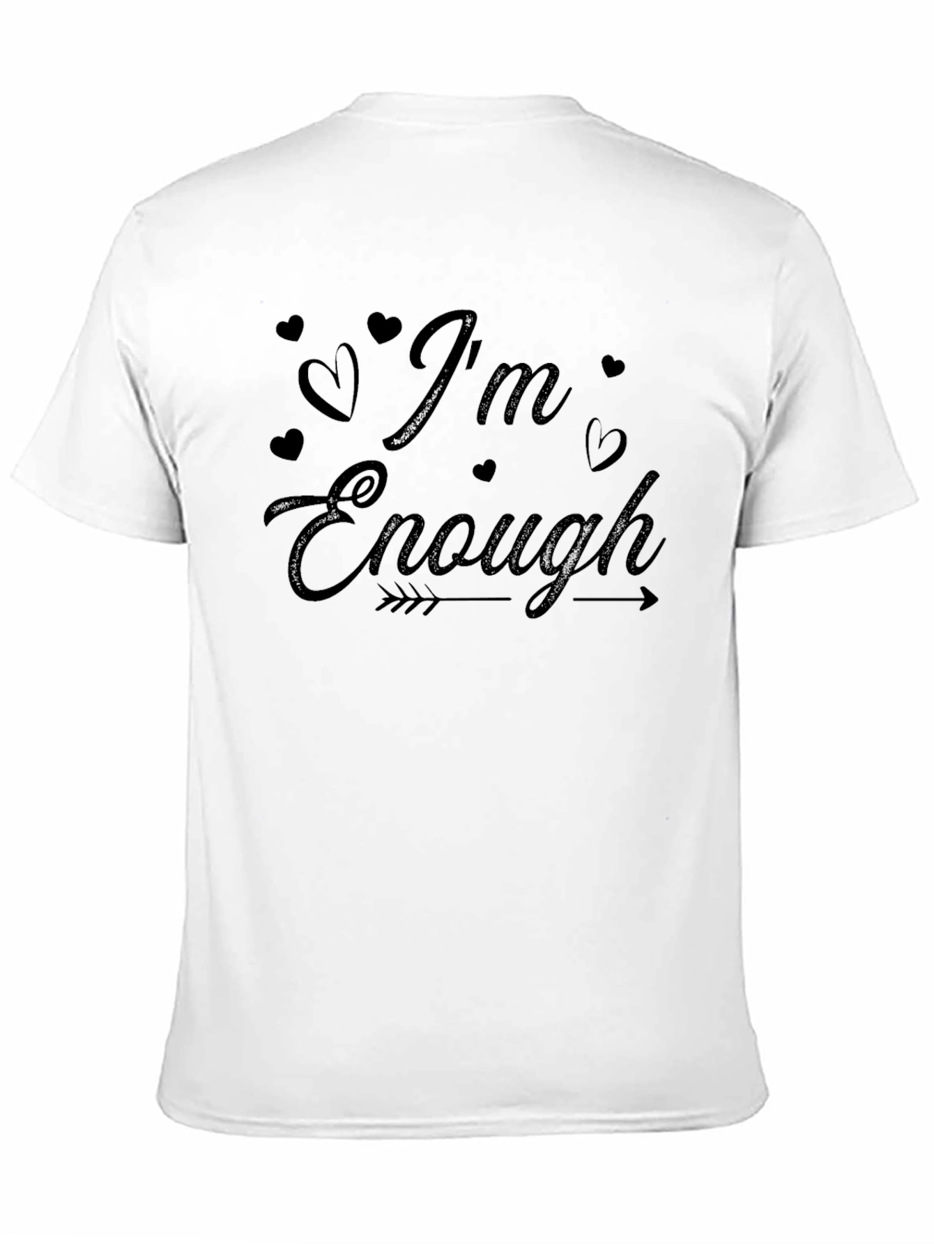 Camiseta Negra Soy Suficiente con Corazones