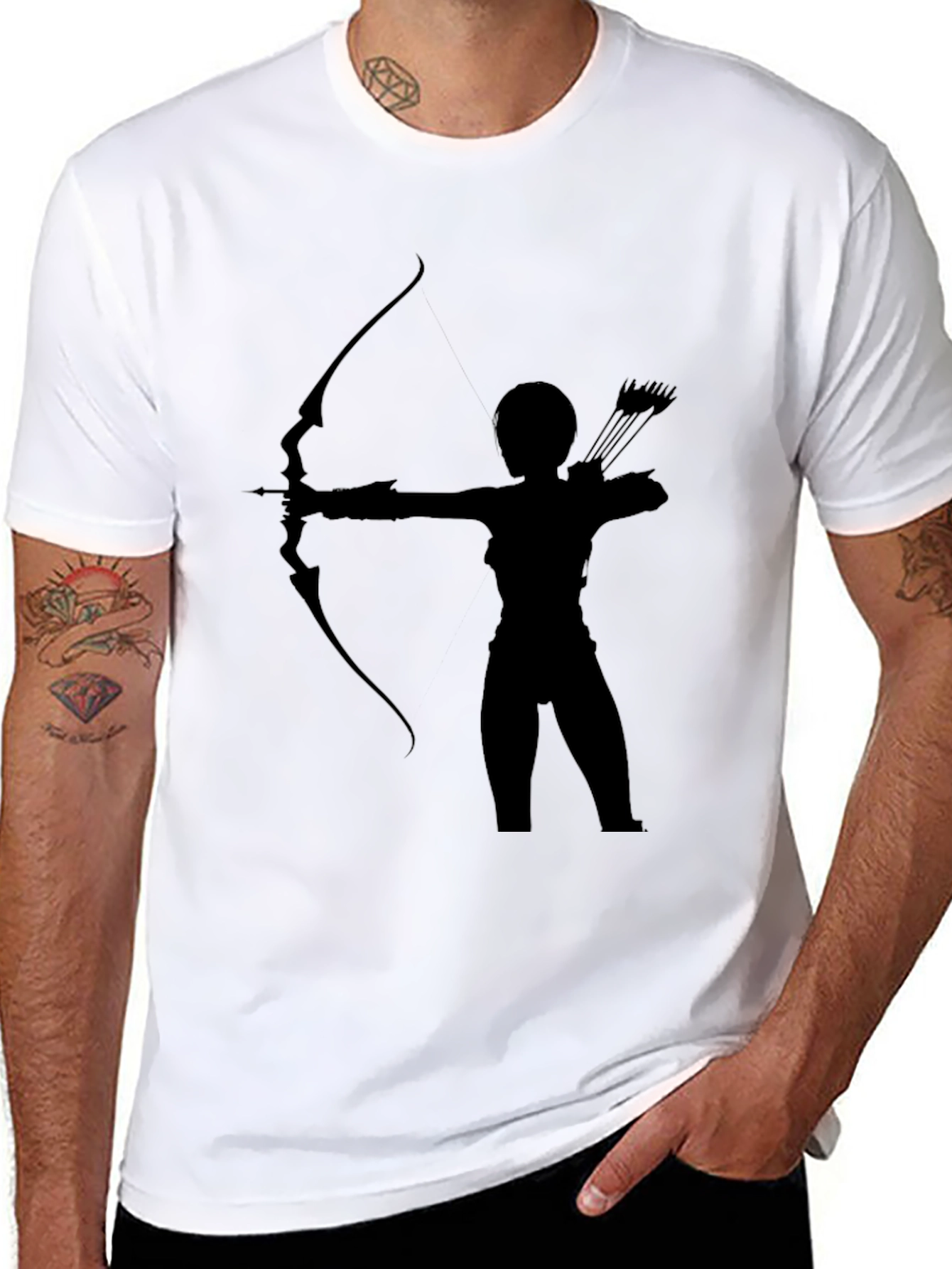 Camiseta Negra Arquero Silueta