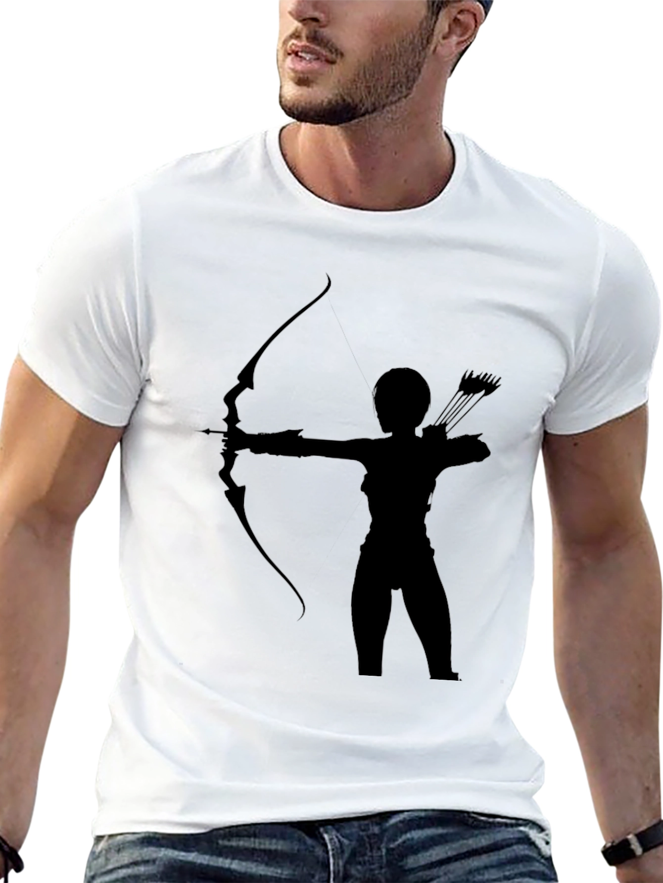 Camiseta Negra Arquero Silueta