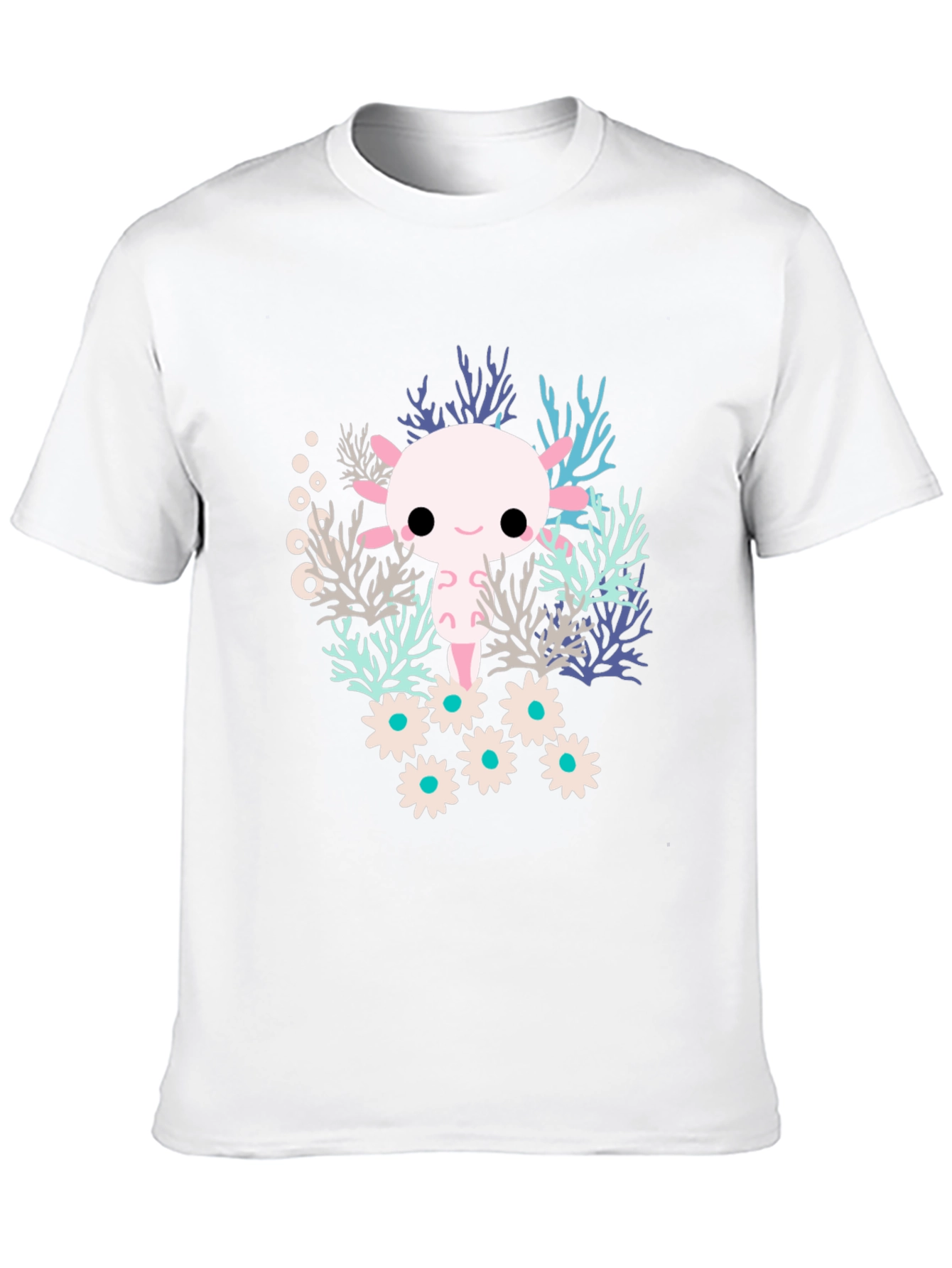 Camiseta Negra con Diseño de Ajolote Kawaii
