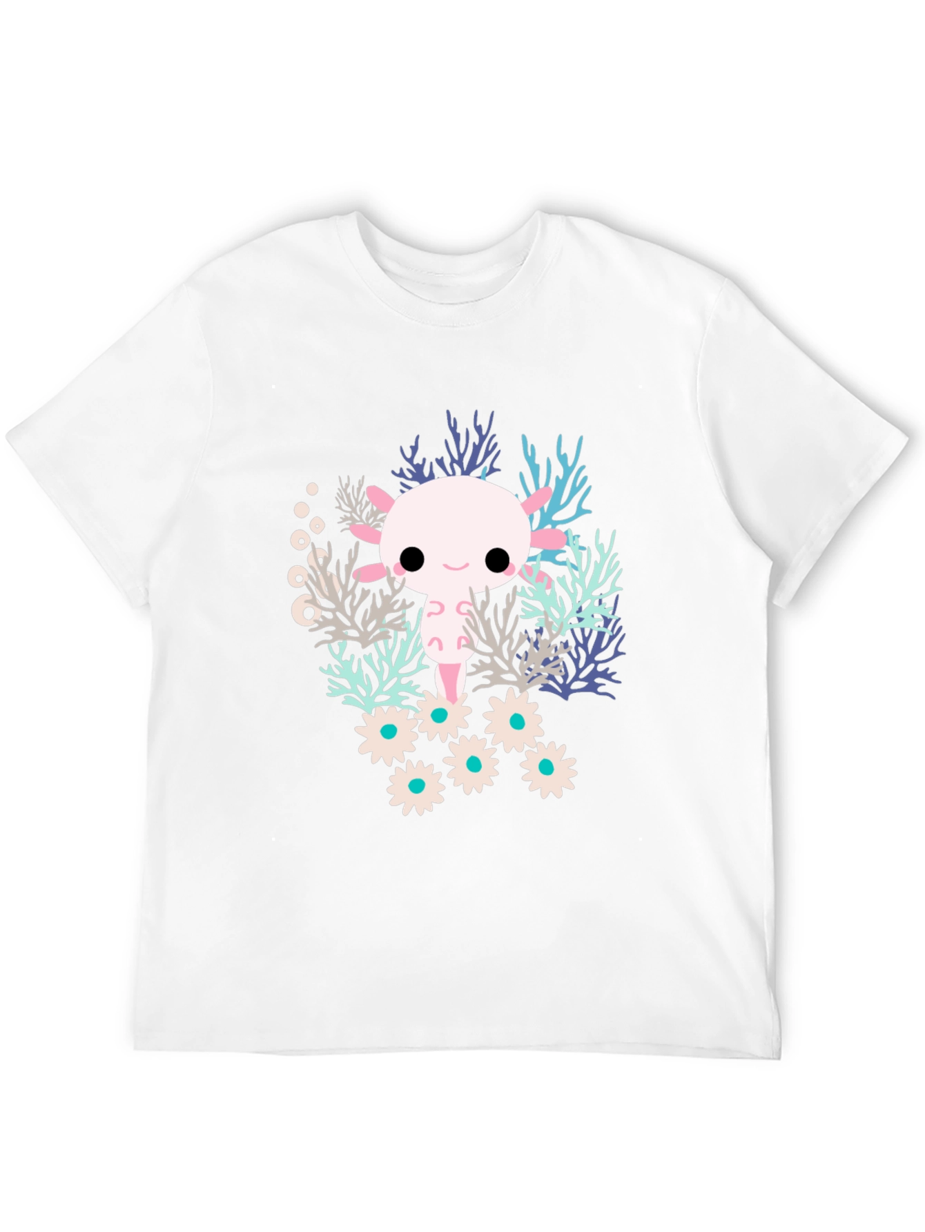 Camiseta Negra con Diseño de Ajolote Kawaii