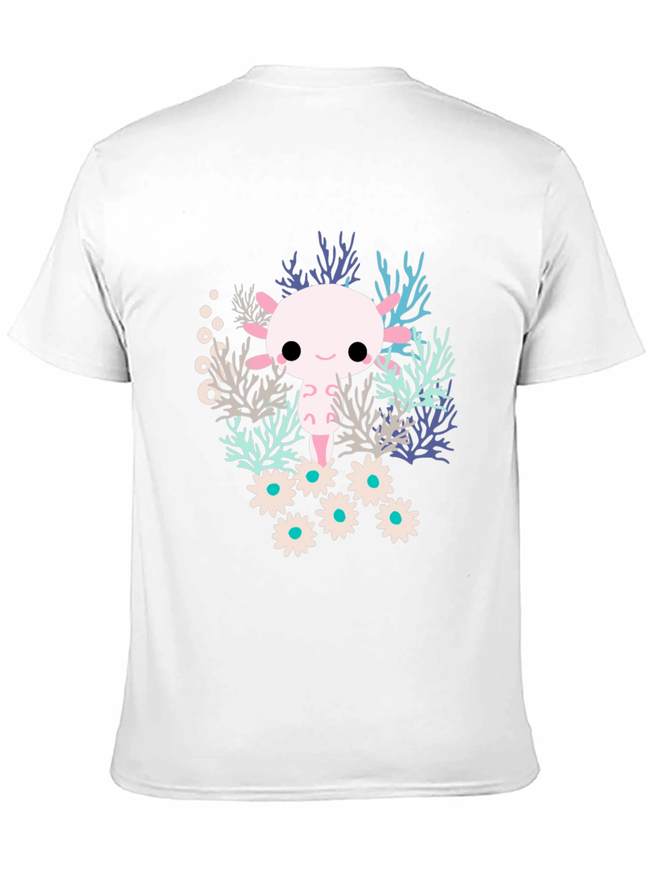 Camiseta Negra con Diseño de Ajolote Kawaii