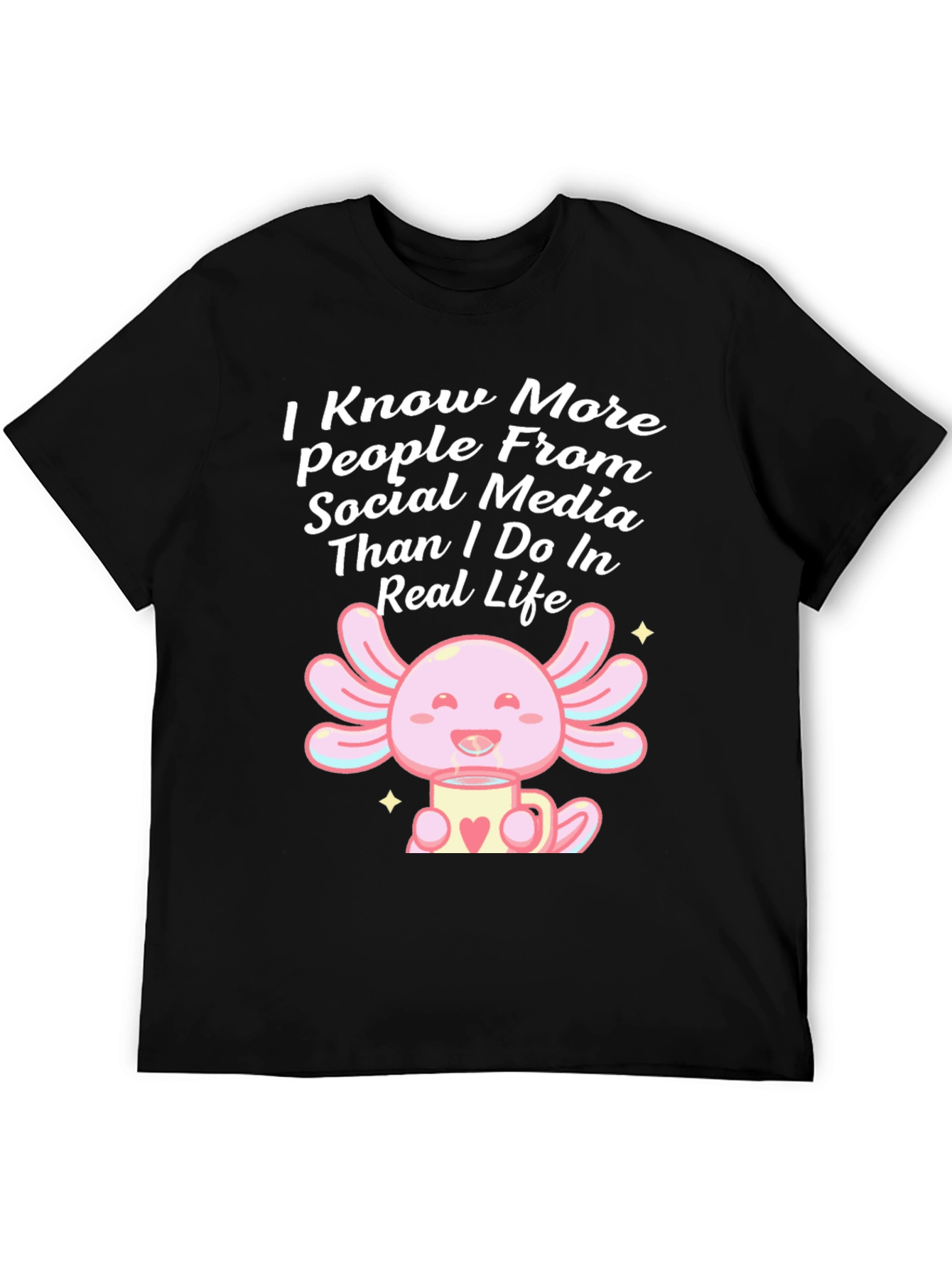 Camiseta Negra Axolotl Redes Sociales