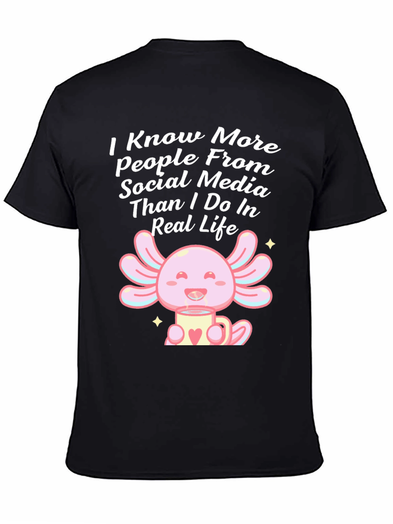 Camiseta Negra Axolotl Redes Sociales