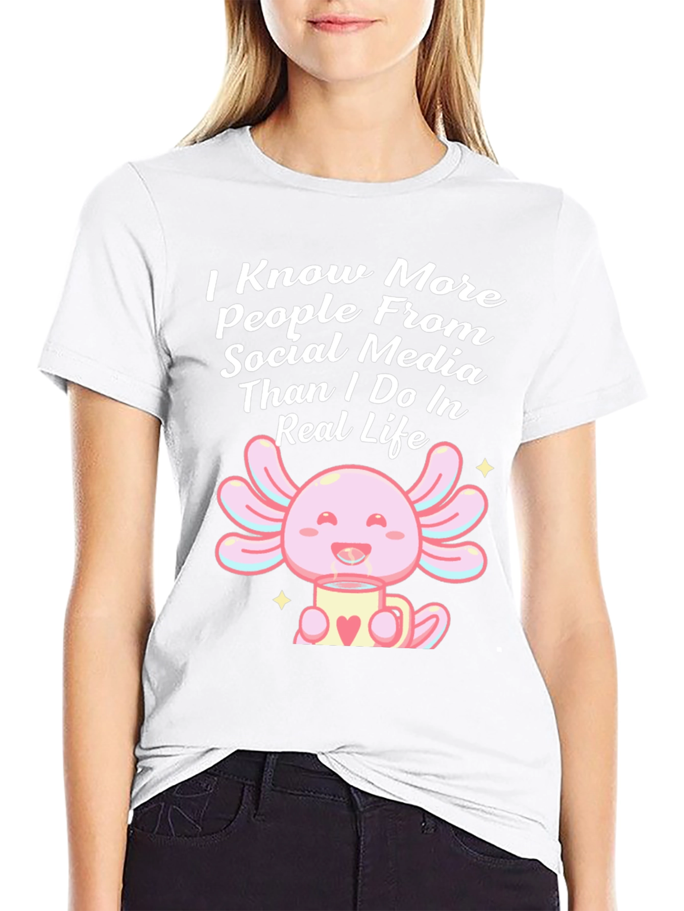 Camiseta Negra Axolotl Redes Sociales