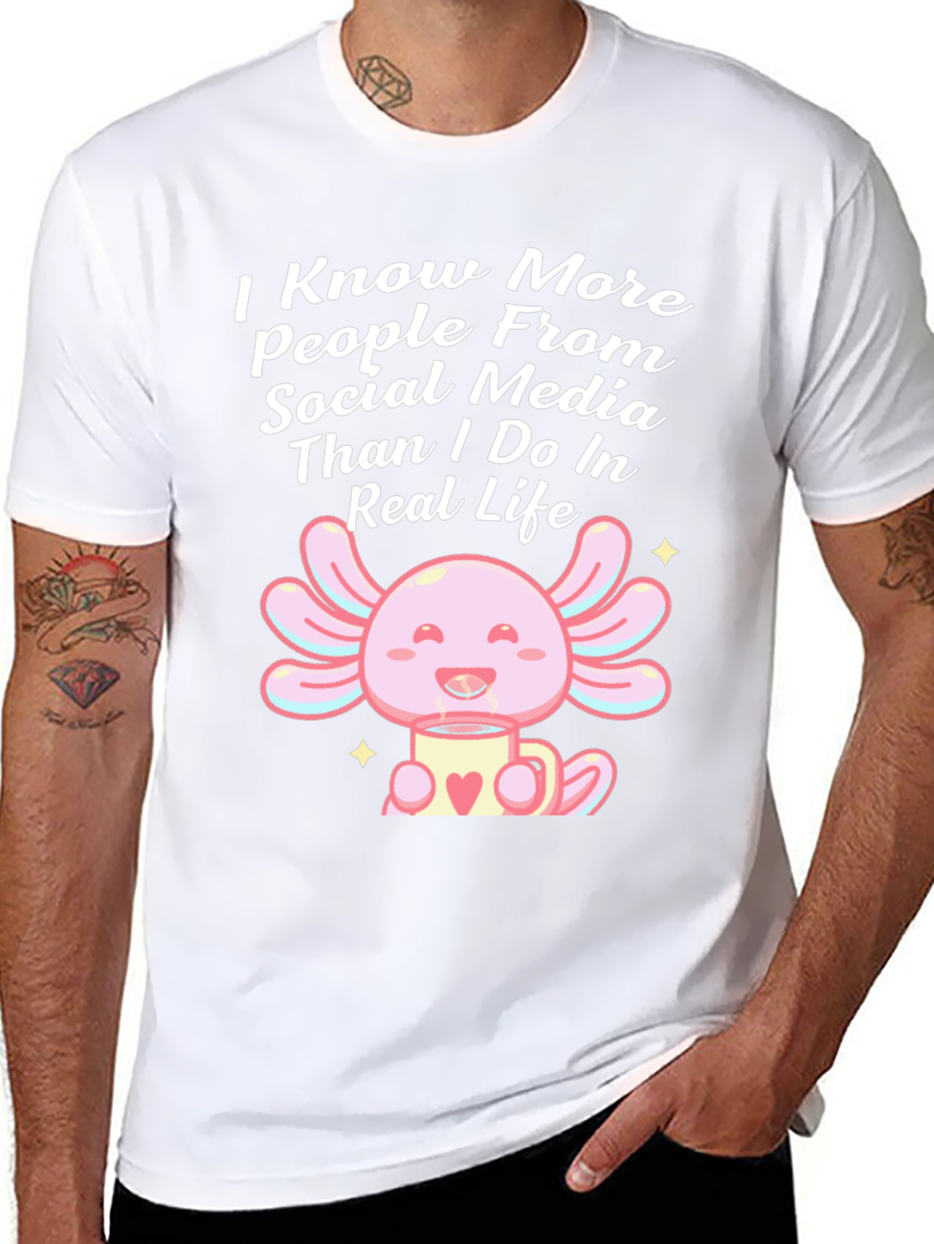 Camiseta Negra Axolotl Redes Sociales