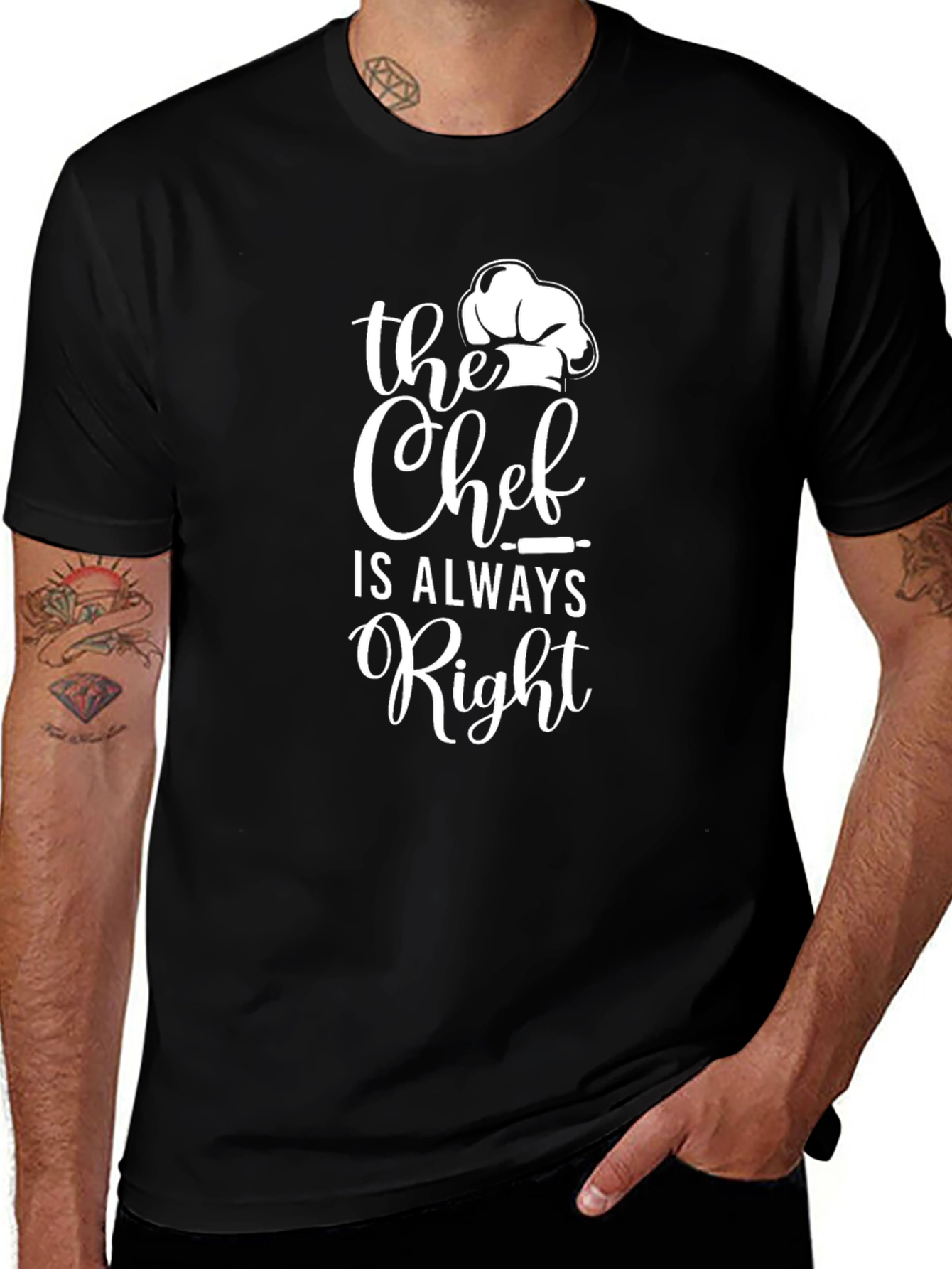 Camiseta Negra Chef Always Right