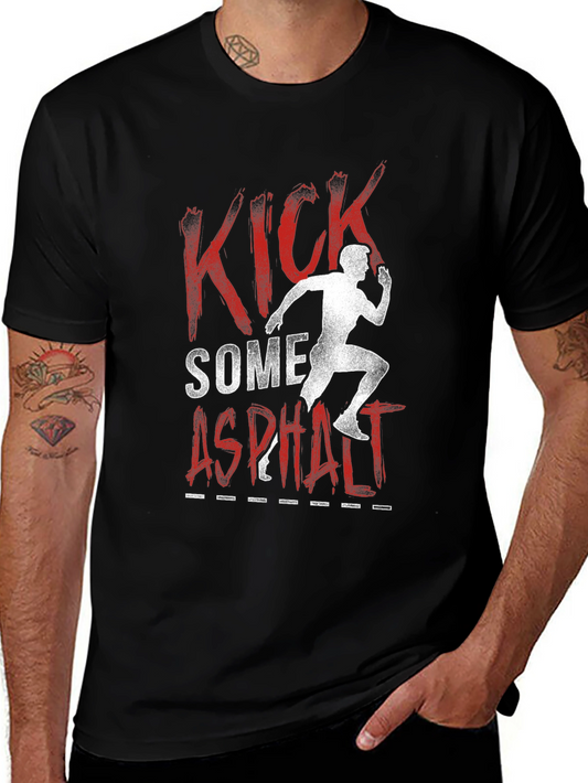 Camiseta Negra Kick Some Asphalt para Correr