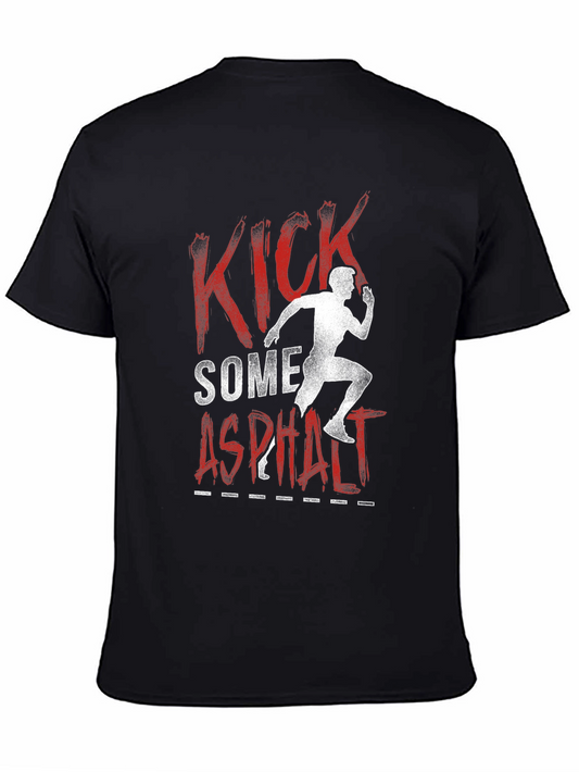 Camiseta Negra Kick Some Asphalt para Correr