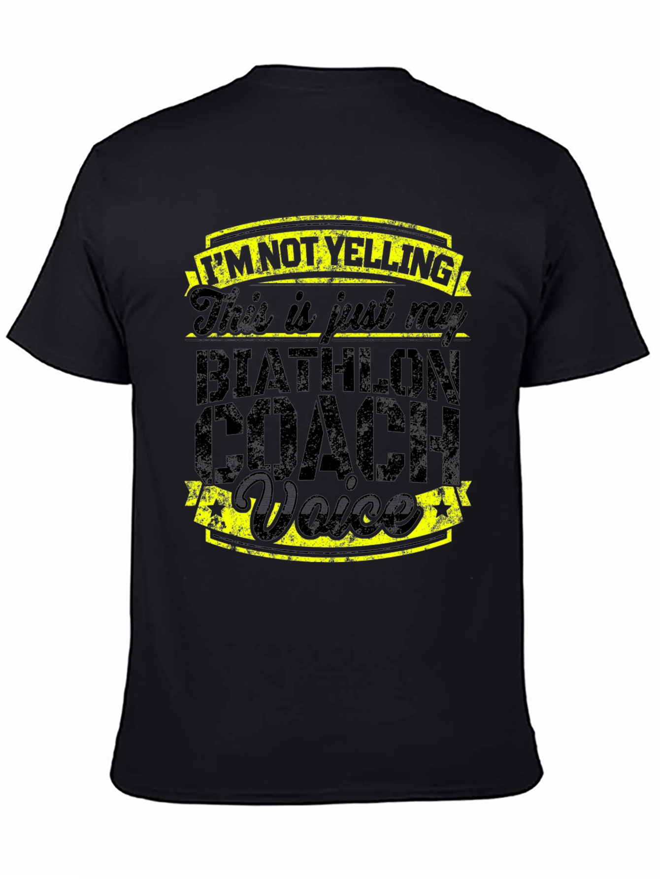 Camiseta Negra Entrenador de Biatlón - Voz Fuerte