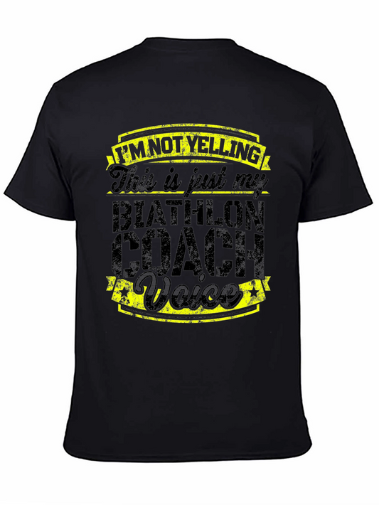 Camiseta Negra Entrenador de Biatlón - Voz Fuerte
