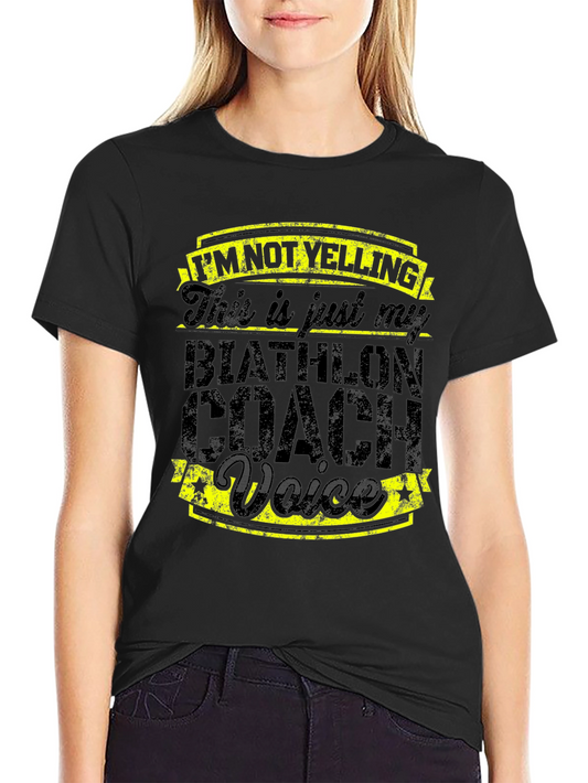 Camiseta Negra Entrenador de Biatlón - Voz Fuerte