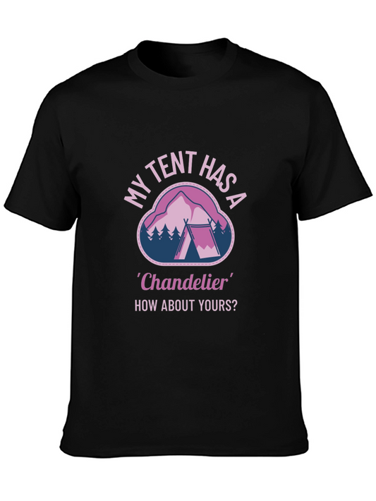 Camiseta Negra con Diseño Divertido de Camping