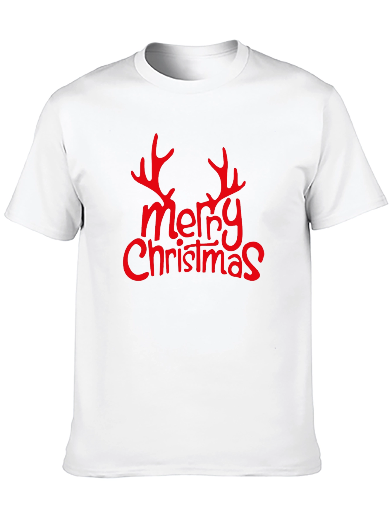 Camiseta Negra Navideña Merry Christmas con Astas