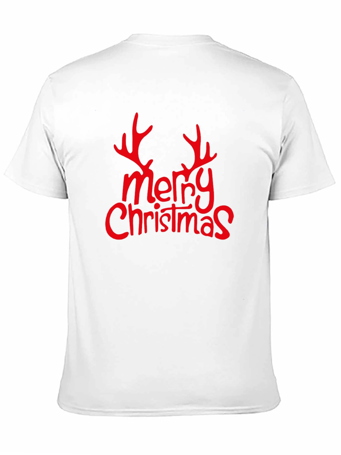 Camiseta Negra Navideña Merry Christmas con Astas