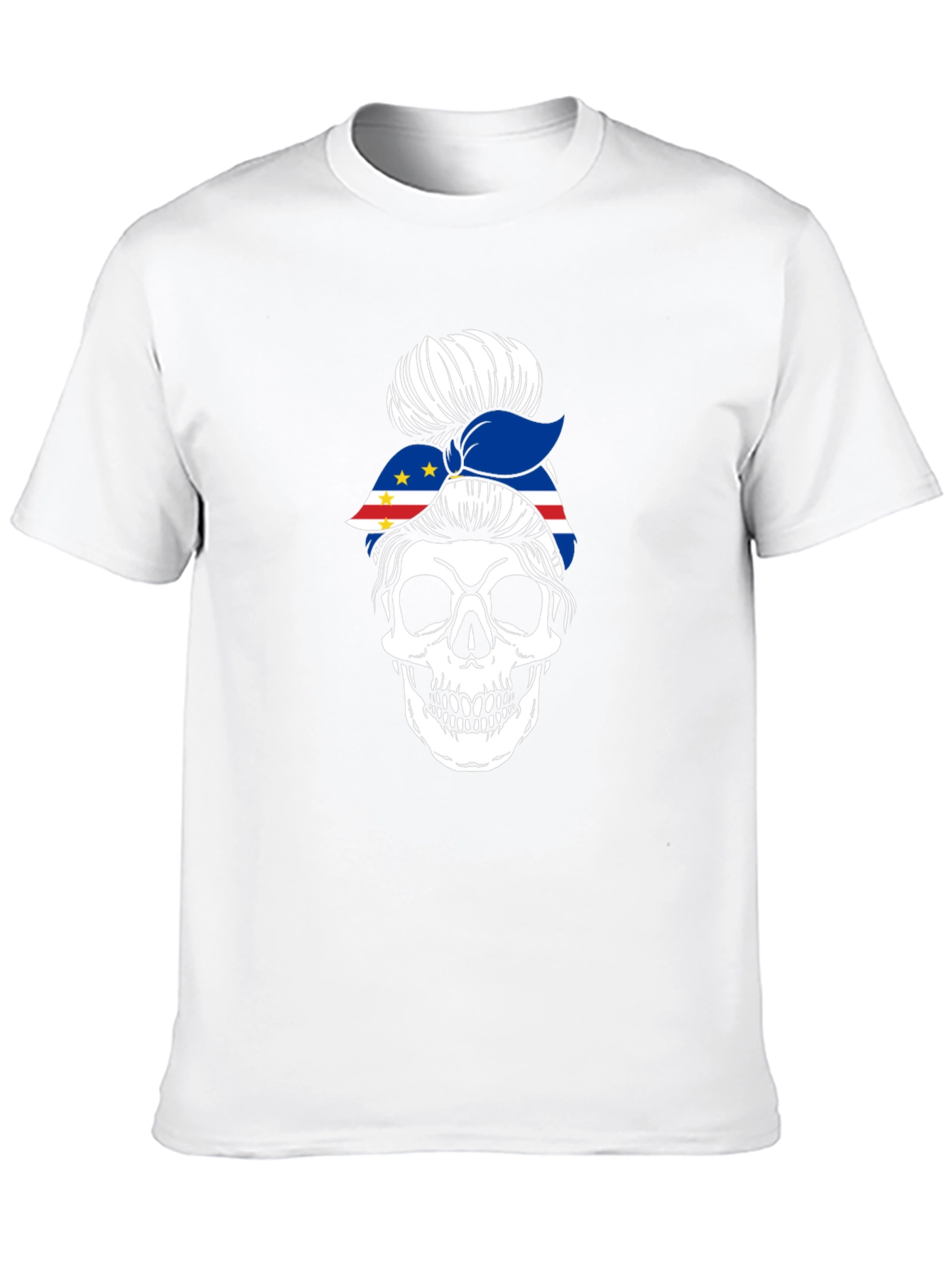Camiseta Calavera Moño Bandera Cabo Verde