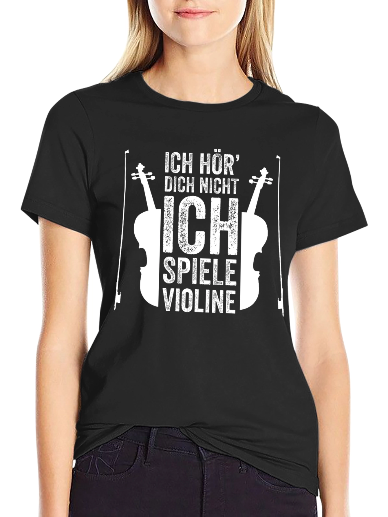 Camiseta Negra: ¡No Te Escucho Toco el Violín!
