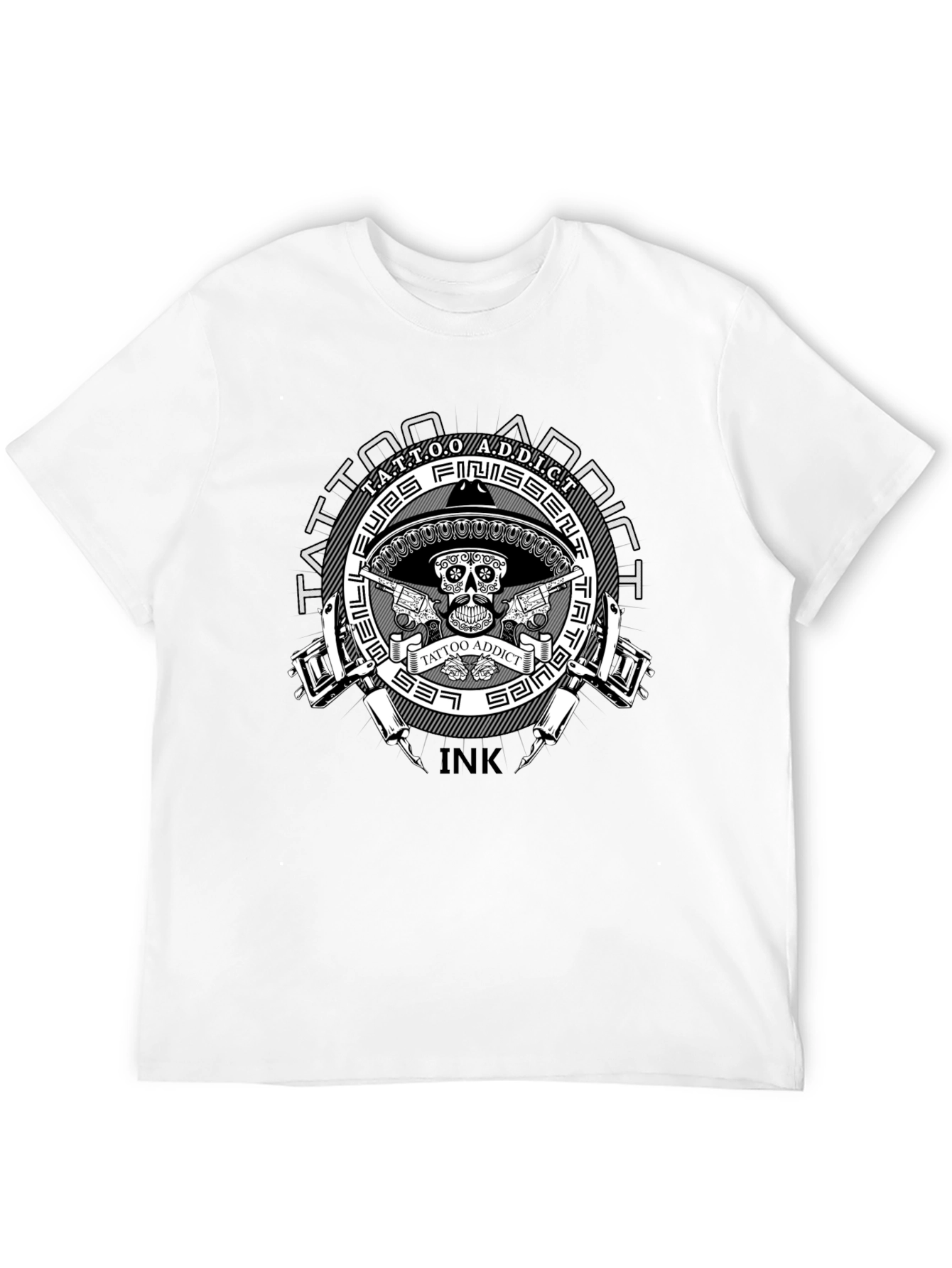 Camiseta Negra Tattoo Addict Ink - Estilo Único